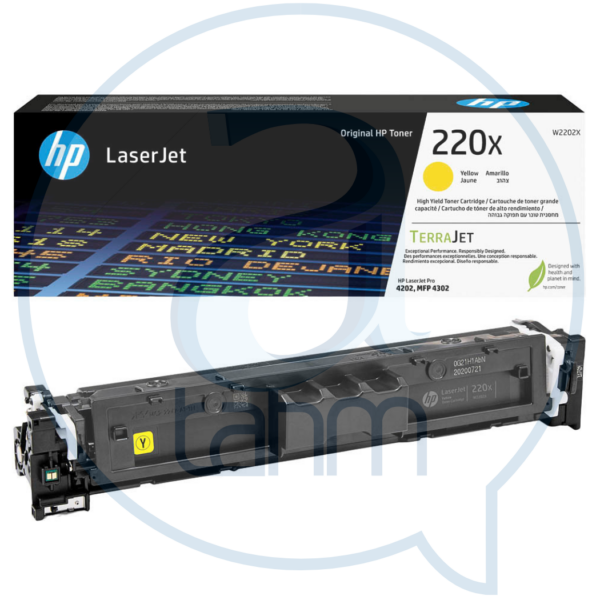 HP 220X / W2202X suuremahuline kollane toonerikassett, 5500 lk – kvaliteetne trükkimine