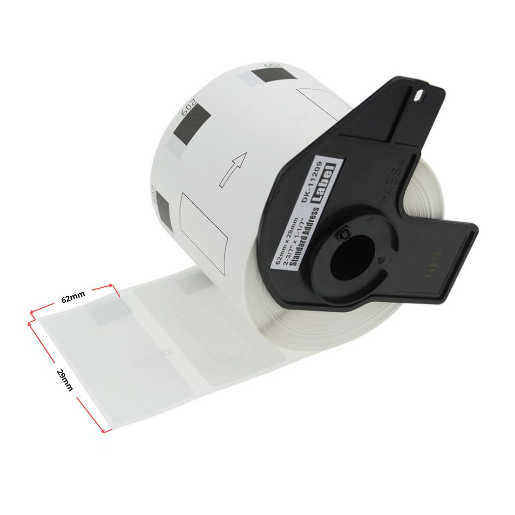 Brother DK-11209 termoetiketid 29 × 62 mm, valge – analoog