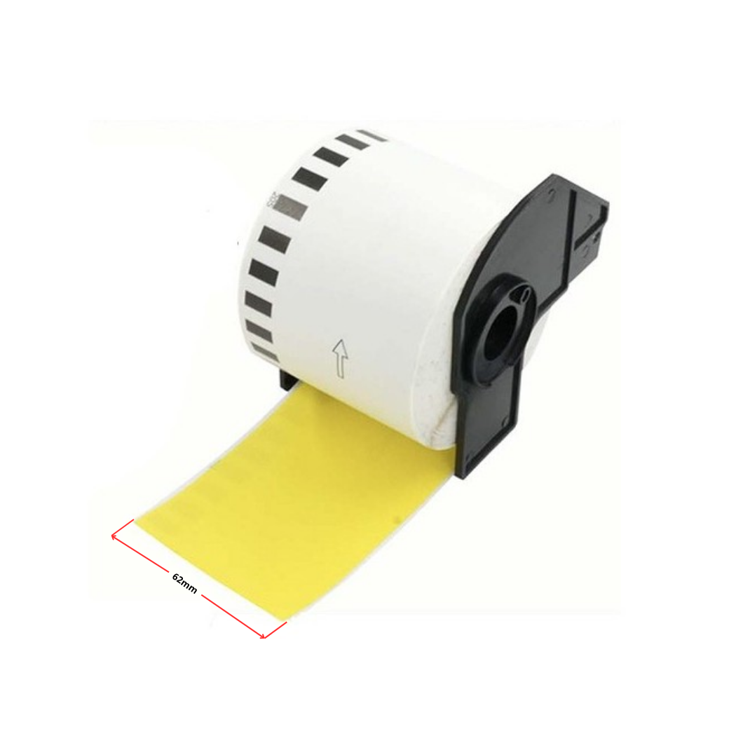 Brother DK-22205 termoetiketid 62 mm (pidev rull), kollane – analoog