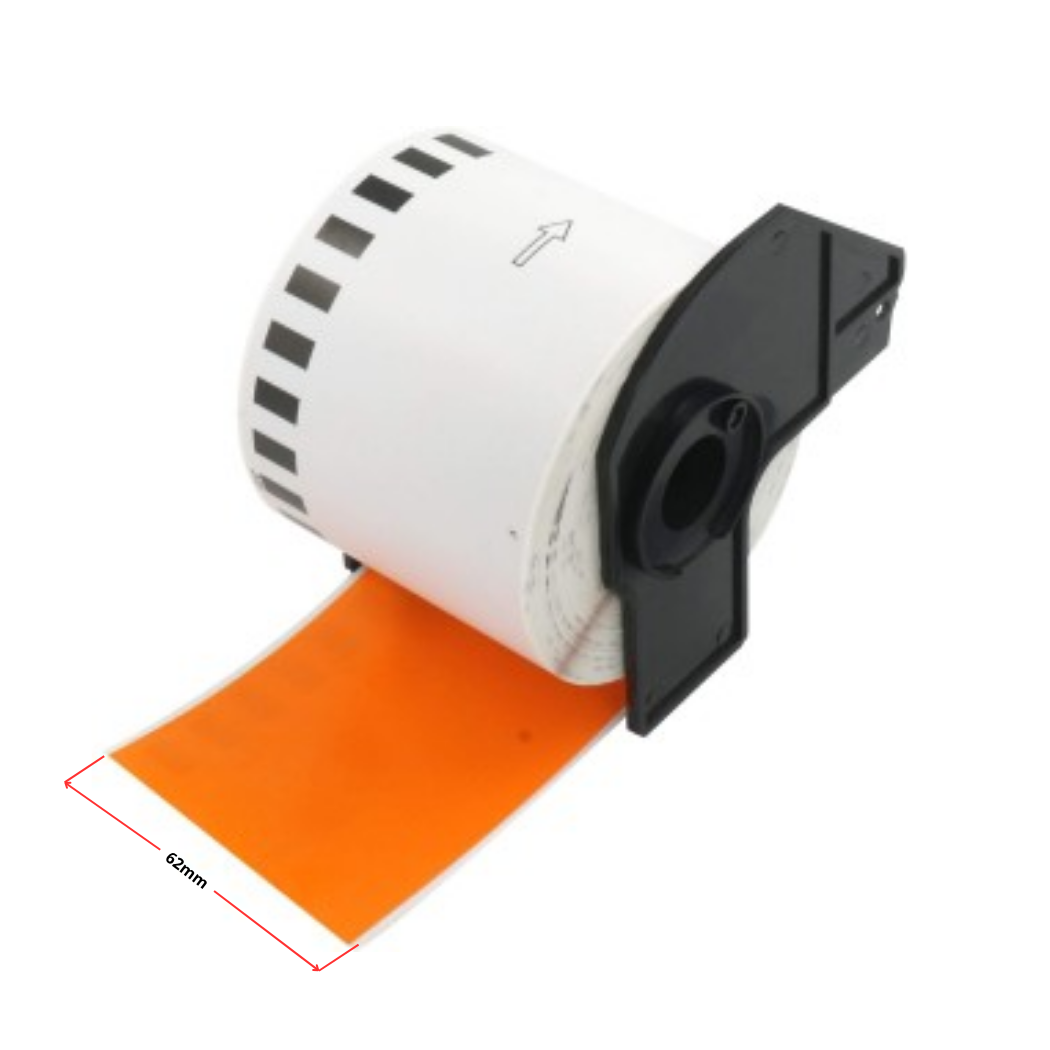 Brother DK-22205 termoetiketid 62 mm (pidev rull), oranž – analoog