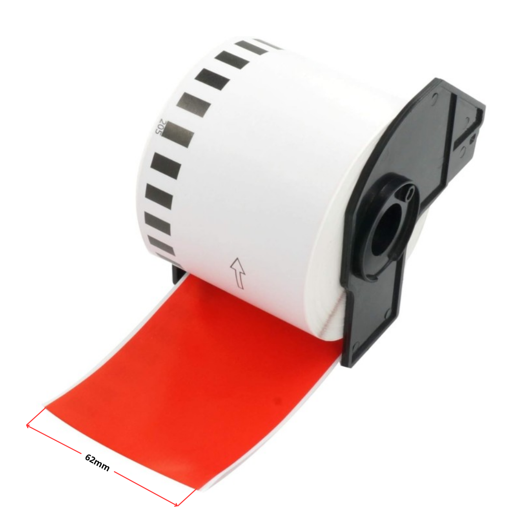 Brother DK-22205 termoetiketid 62 mm (pidev rull), punane – analoog