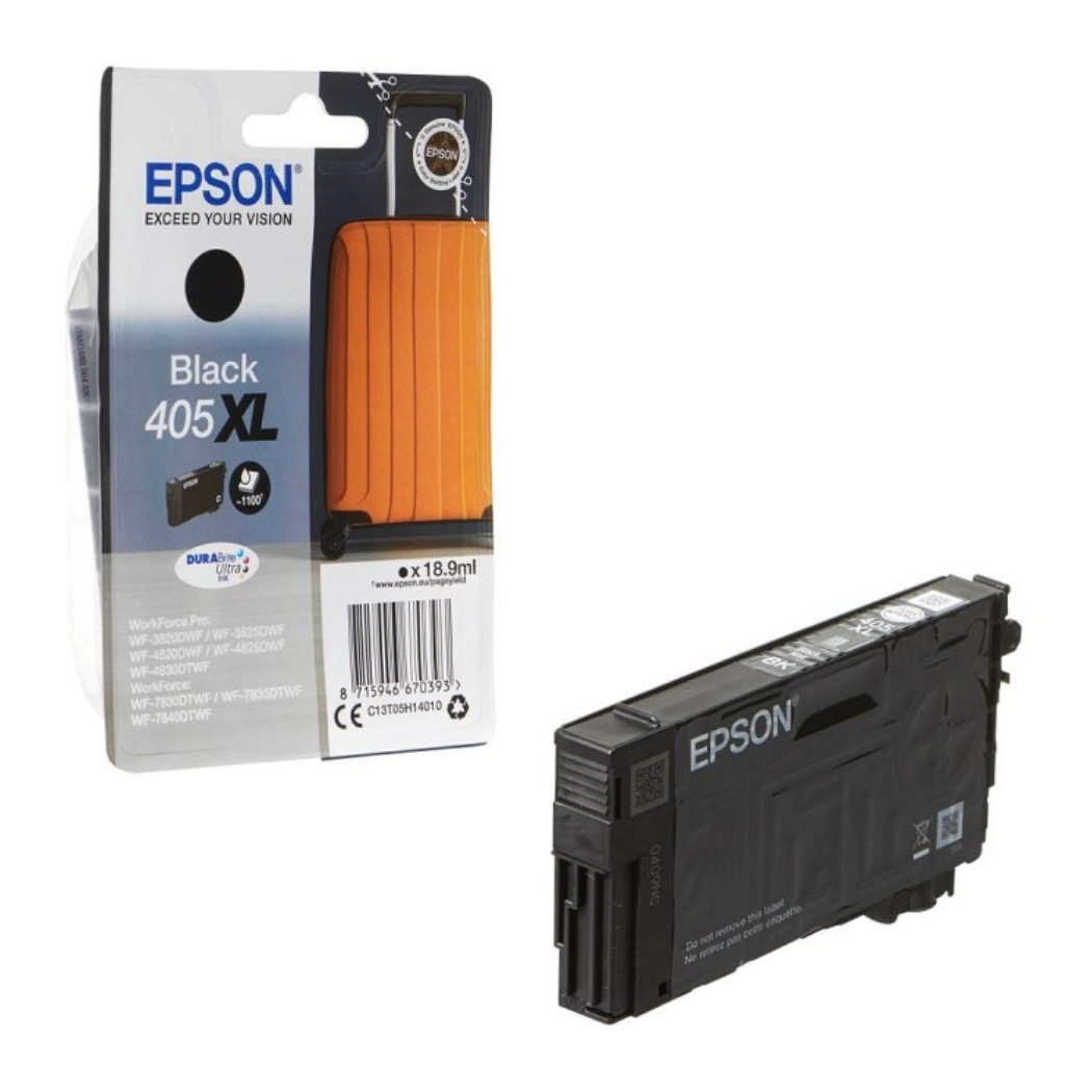 Epson 405XL (C13T05H14010) must suuremahuline originaaltint 1100lk