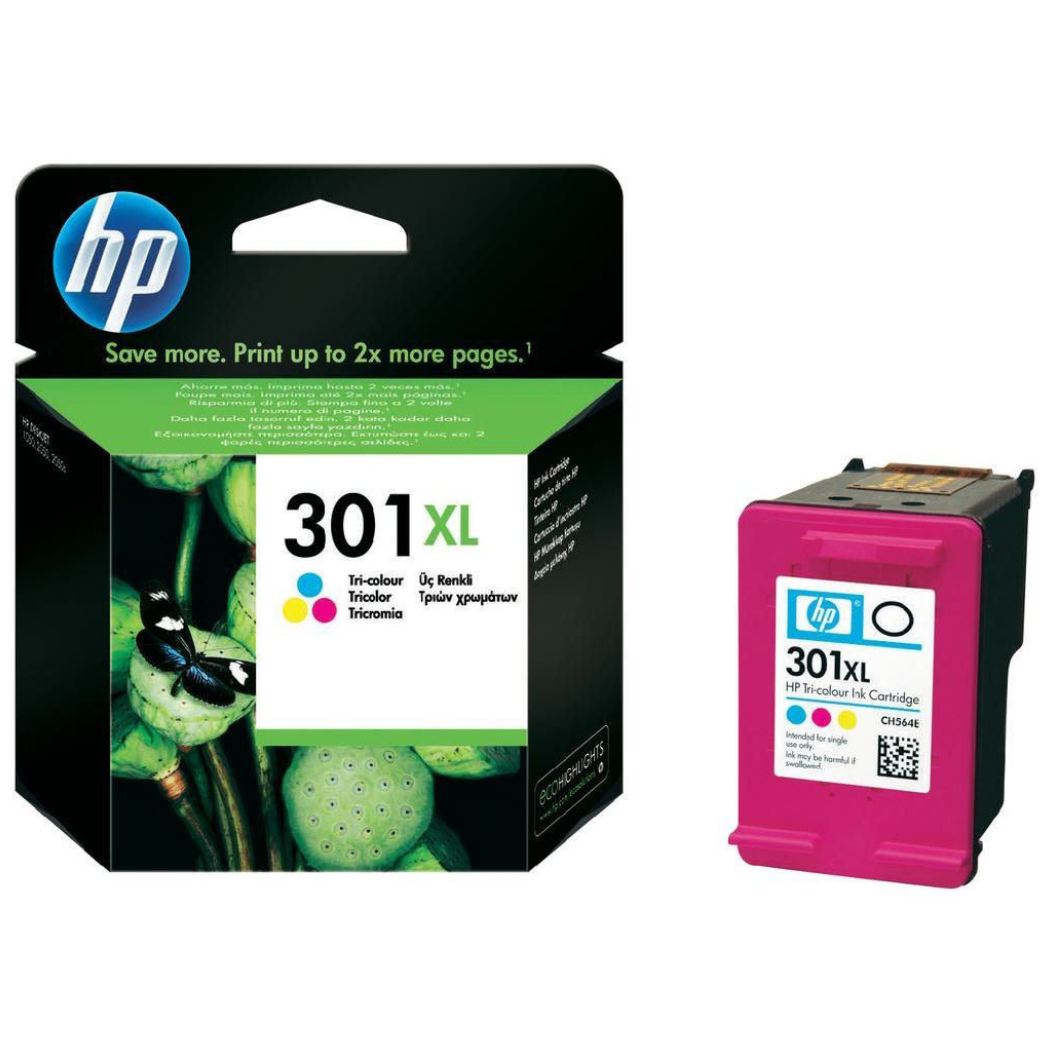 HP 301XL (CH564EE) kolmevärviline suuremahuline originaaltint 480lk