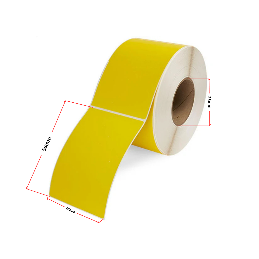 Termoetiketid 25 × 56 mm (1000 tk), kollane – analoog