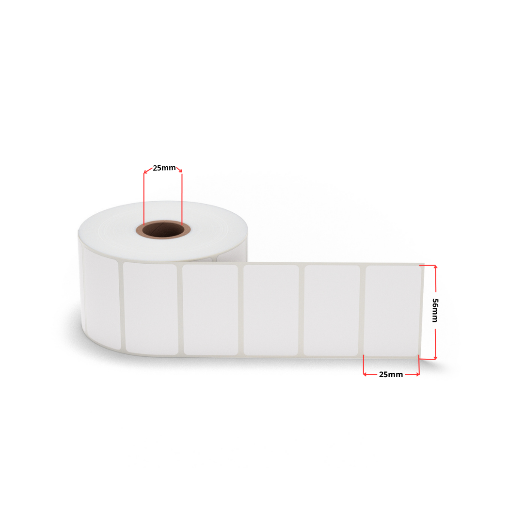 Termoetiketid 25 × 56 mm (1000 tk), valge – analoog