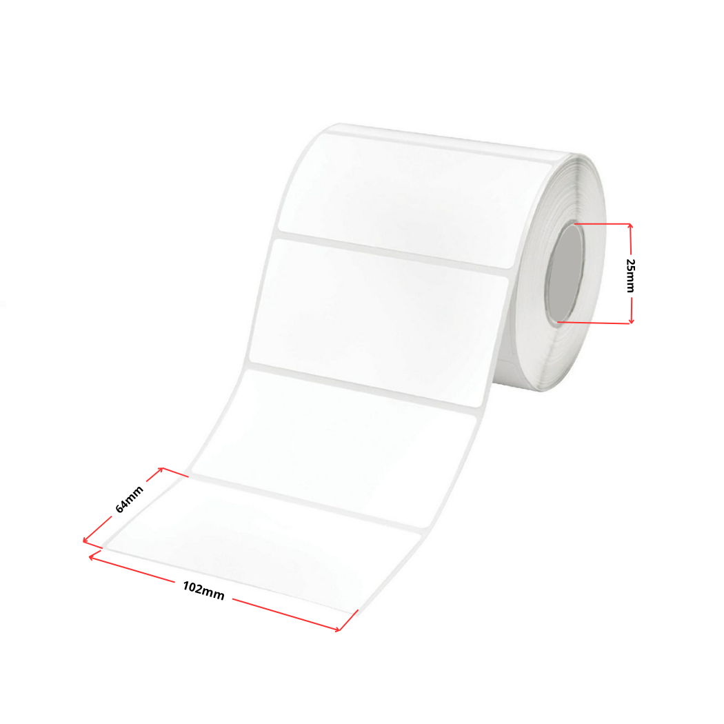 Termoetiketid 64 × 102 mm, valge – analoog