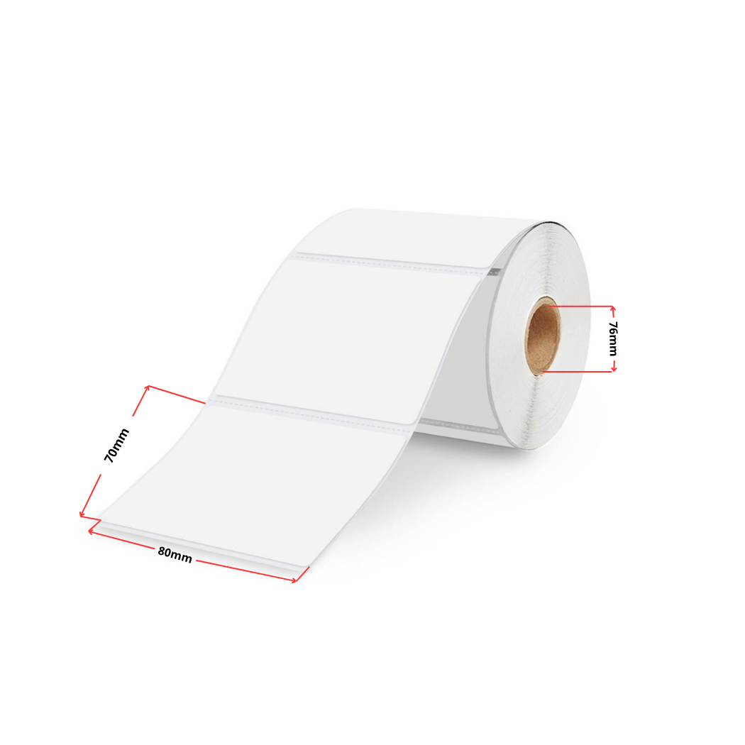 Termoetiketid 70 × 80 mm, valge – analoog