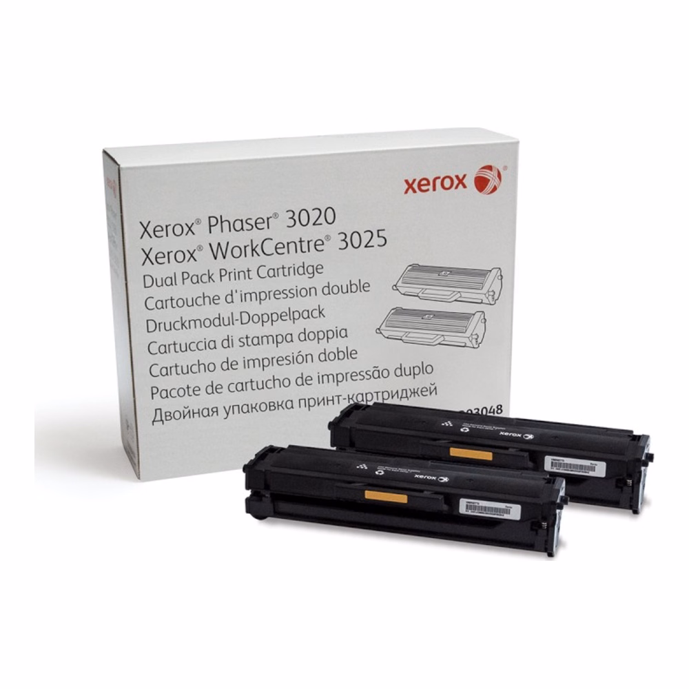Xerox Phaser 3020 (WorkCentre 3025) must originaaltooner 2-pakk 2×1500lk