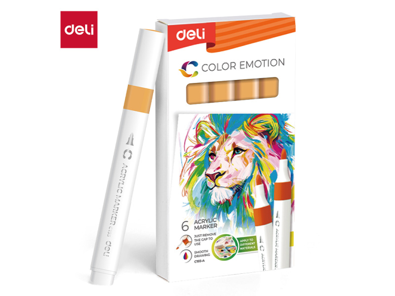 Akrüülmarker DELI 55 orange yellow