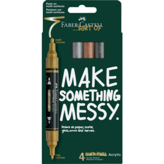Akrüülmarkerid Faber-Castell Multimark 4-värvi metallik