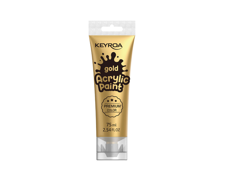 Akrüülvärv Keyroad 75ml, metallik kuldne