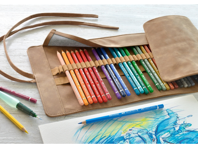 Akvarell-kunstipliiatsid Faber-Castell Albrecht Dürer 30 värvi nahk pinalis - Pilt 4