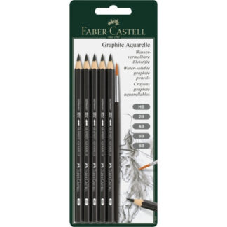 Akvarell-kunstipliiatsid Faber-Castell Aquarelle 5tk/pk + pintsel