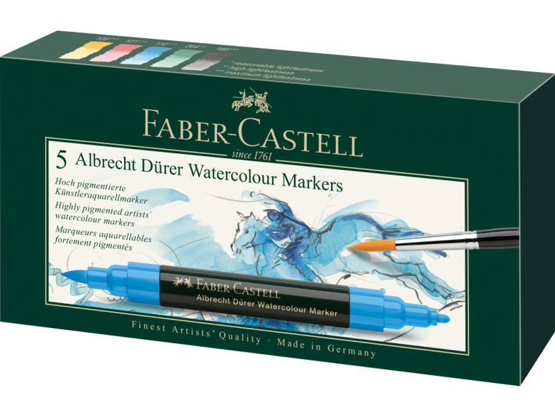 Akvarellimarker Faber-Castell Abrecht Dürer 5-värvi