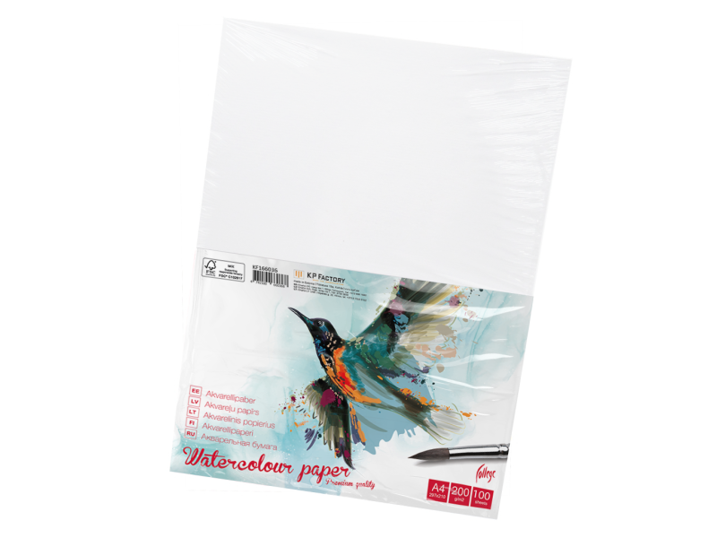 Akvarellipaber A4/220g, lahtised lehed 100L
