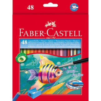 Akvarellpliiatsid Faber-Castell Fish/Kala 48 värvi+pintsel