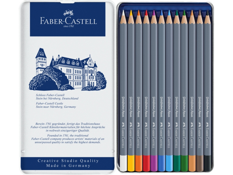 Akvarellpliiatsid Faber-Castell Goldfaber Aqua Creative Studio 12 värvi - Pilt 2