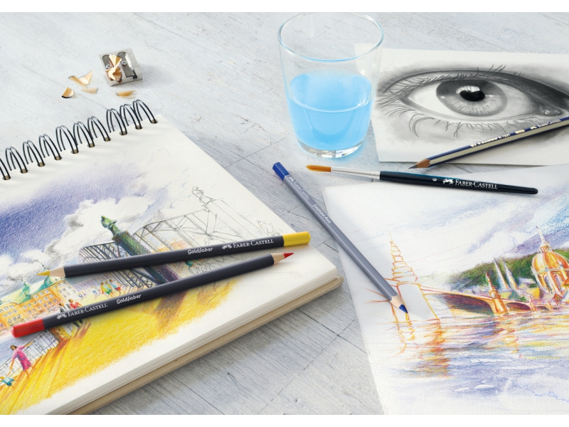 Akvarellpliiatsid Faber-Castell Goldfaber Aqua Creative Studio 12 värvi - Pilt 4