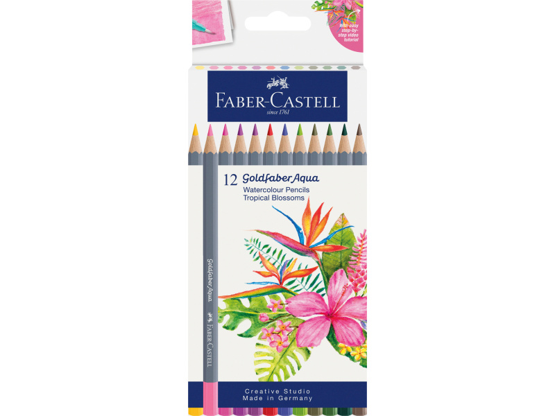Akvarellpliiatsid Faber-Castell GoldFaber Aqua karbis 12 tk
