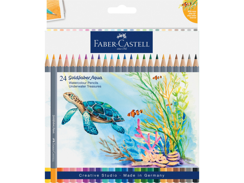 Akvarellpliiatsid Faber-Castell GoldFaber Aqua karbis 24 tk