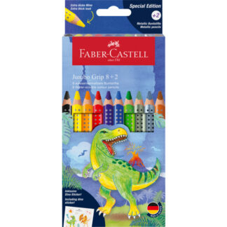 Akvarellpliiatsid Faber-Castell Jumbo grip Dinosaurus 8+2 värvi
