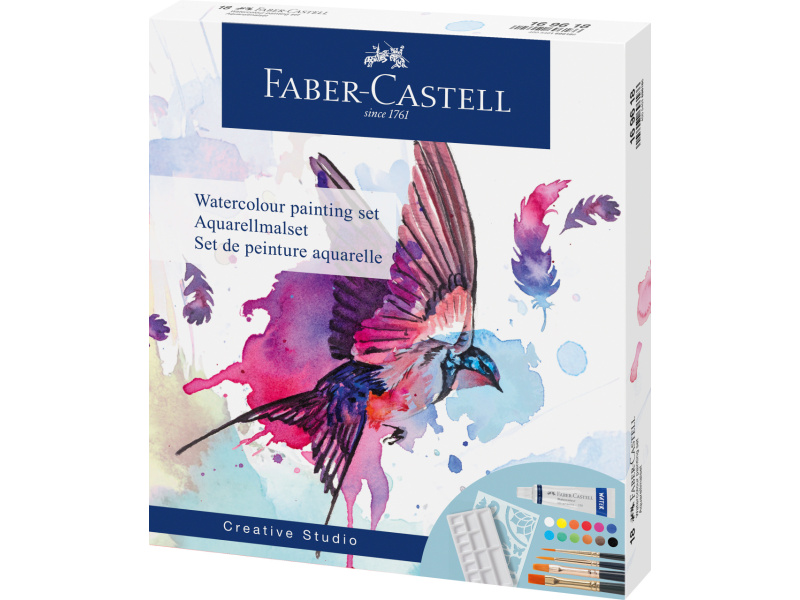 Akvarellvärv Faber-Castell 12 värvi 9ml + lisad