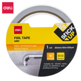 Alumiiniumteip DELI 60mm x10m 100mic hall