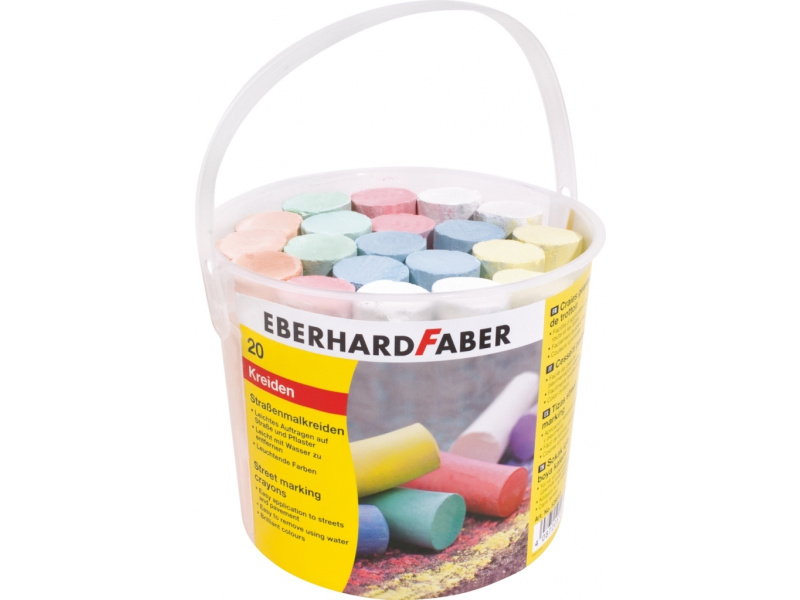 Asfaldikriit EberhardFaber 20tk/pk ümar värviline