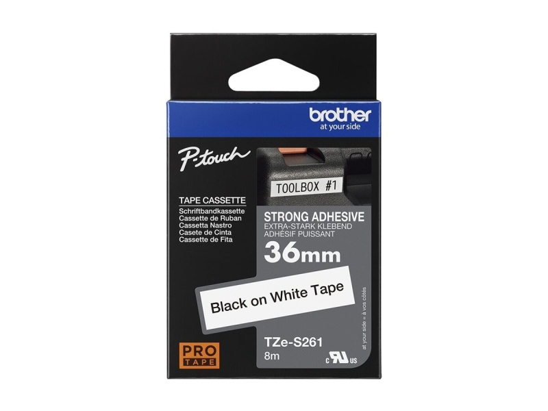 BROTHER TZES261 FlexiTapes 8m36mm strong adhesive black on white for P-touch - Image 4