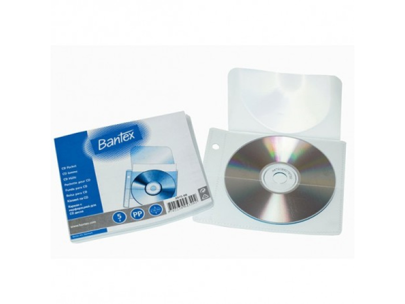 CD-taskud Bantex Perforated, Transparent, Antistaatilised