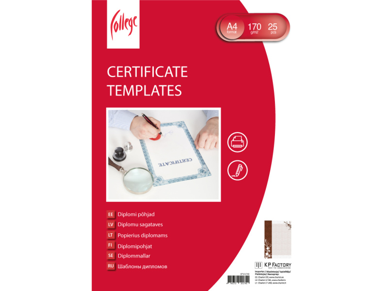 Diplomi põhjad College kartong A4/25, 170g/m², pruunid lilled — изображение 2
