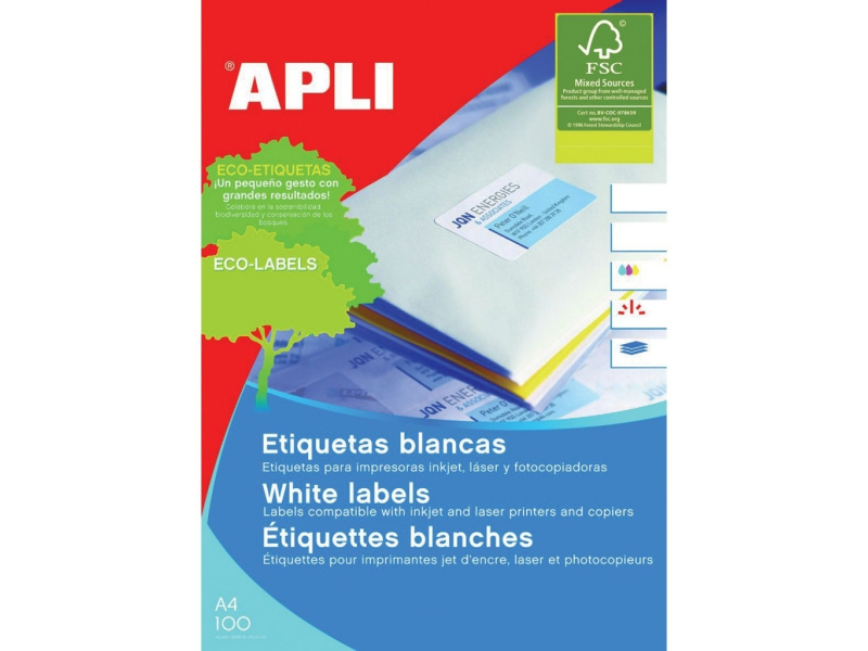 Etiketid Apli 1278 105x57mm A4/100L