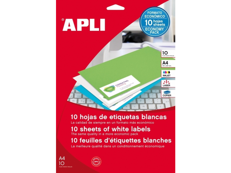 Etiketid Apli 12918 210x148mm A4/10L