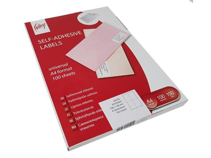 Etiketid College 105x74mm A4/100L, valge — изображение 2