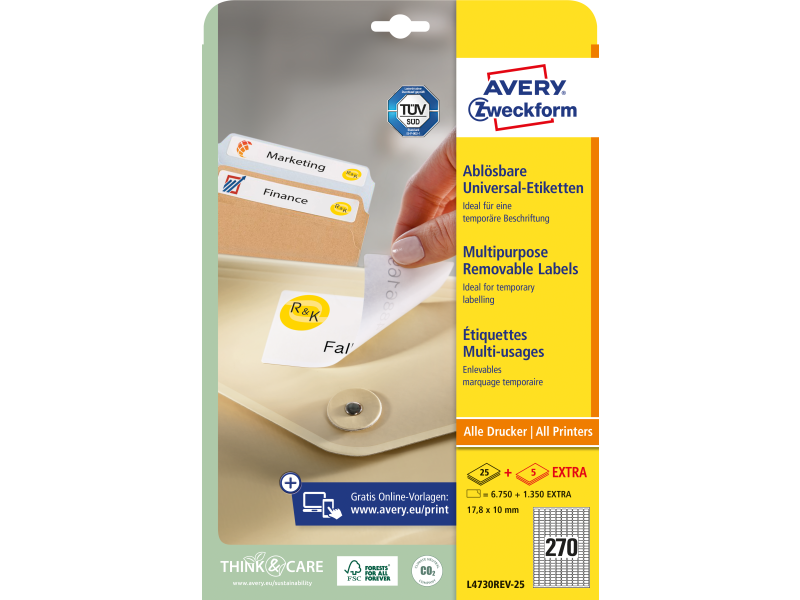 Etiketid Zweckform L4730REV-25 17,8x10mm A4/25L - Pilt 3