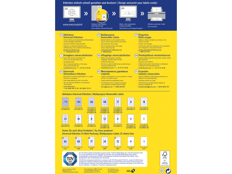 Etiketid Zweckform L4736REV-100 45,7x21,2mm A4/100L eemaldatavad (48tk lehel) - Pilt 4