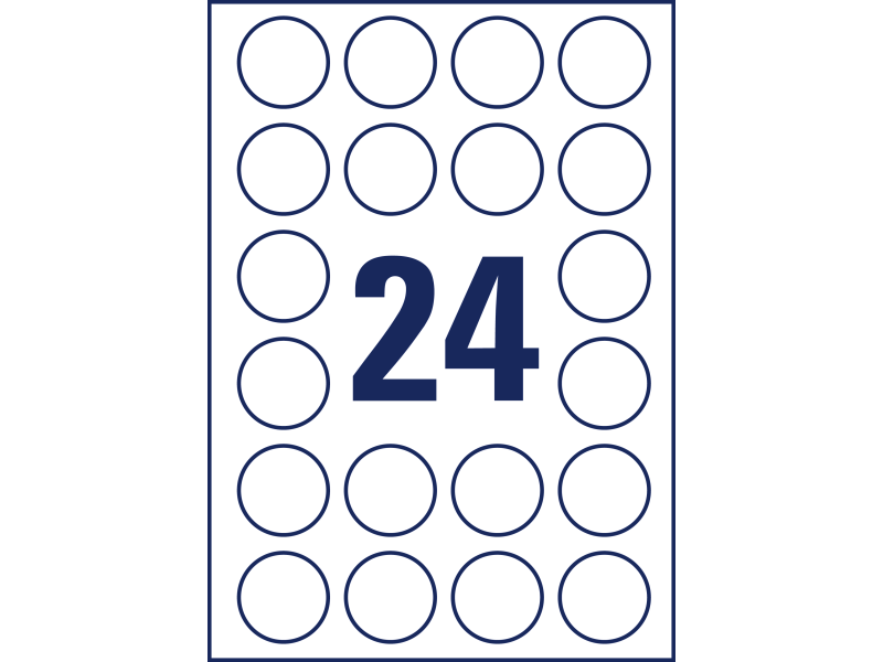Etiketid Zweckform L7780-25 ring 40mm A4/25L läbipaistev - Pilt 2