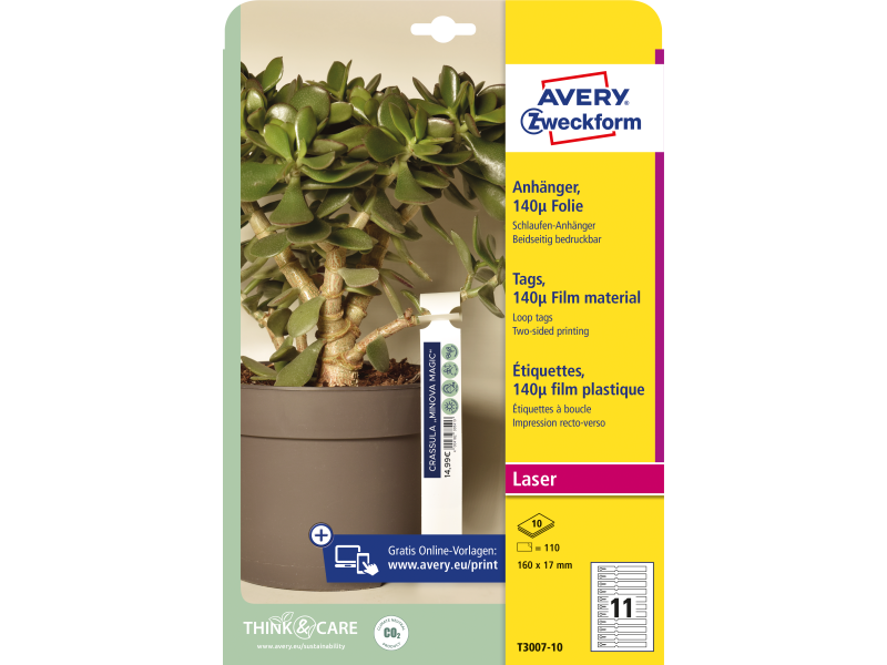 Etiketid Zweckform silmussildid T3007-10 160x17mm A4/10L valge - Pilt 3