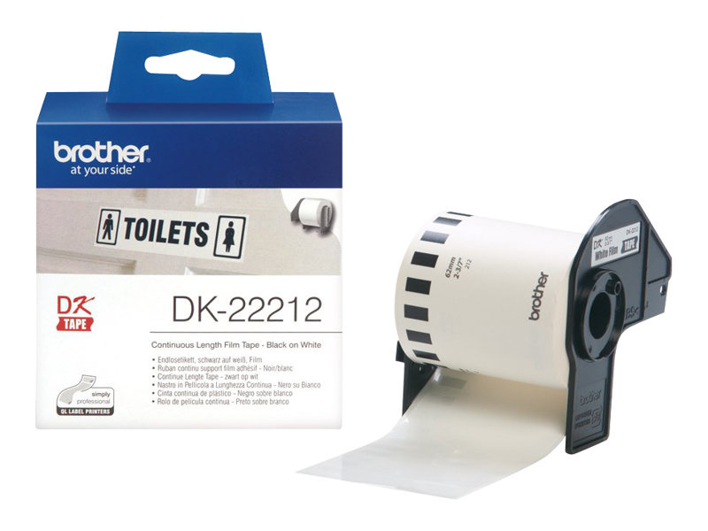 Etiketiklint Brother "DK22212", White, Pidev rull
