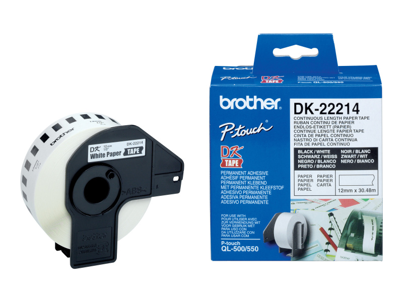 Etiketilint Brother "DK22214", White, Lõputu Printimine
