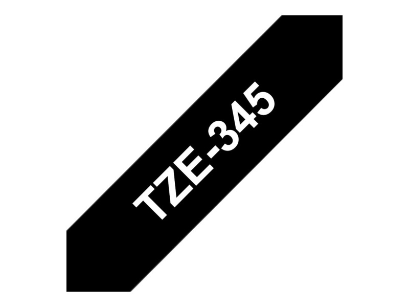 Etiketilint Brother "TZE-345", White on Black, Vastupidav lamineeritud - Pilt 2