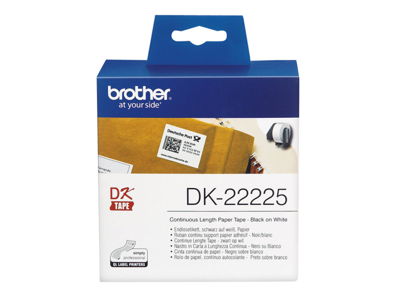 Etiketirull Brother "DK22225", Black on White, Pidev etteanne. - Pilt 4