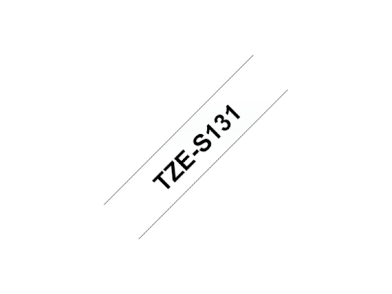 Etiketiteip Brother TZe-S131, tugev liim, must läbipaistval, 8m - Pilt 3