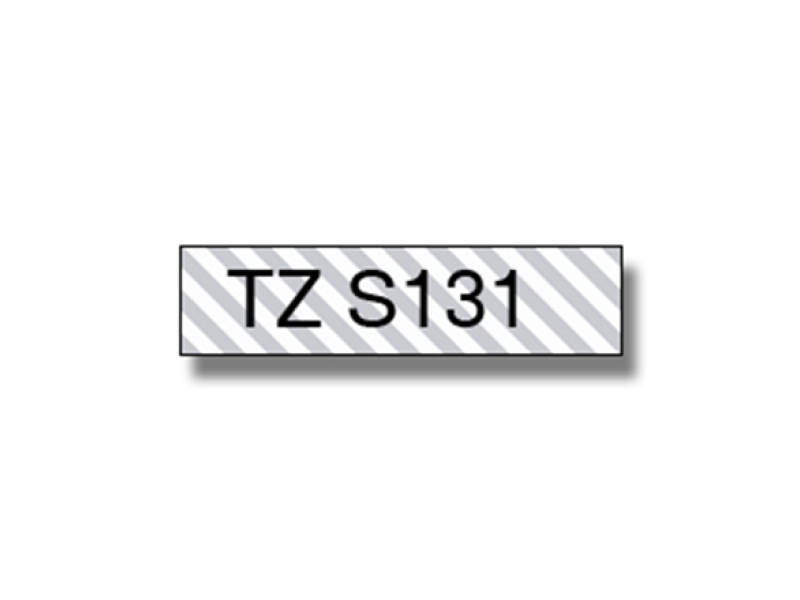 Etiketiteip Brother TZe-S131, tugev liim, must läbipaistval, 8m