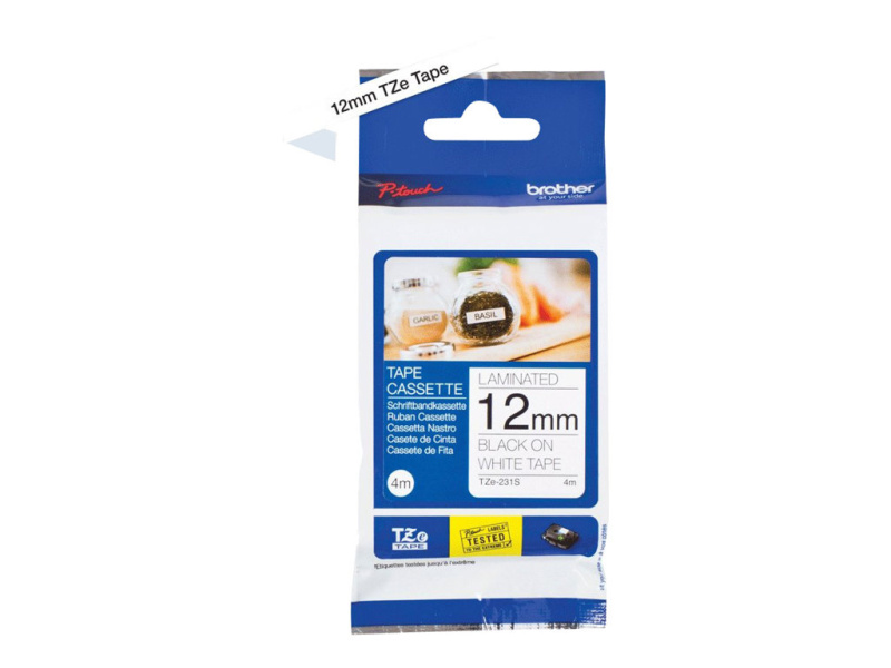 Etikettlint Brother "TZe-231S2", Black on White, Lamineeritud - Pilt 2