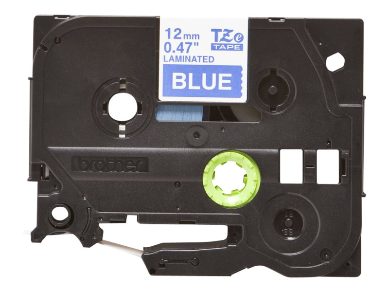 Etikettlint Brother "TZe-535", White on Blue, Laminated Durability