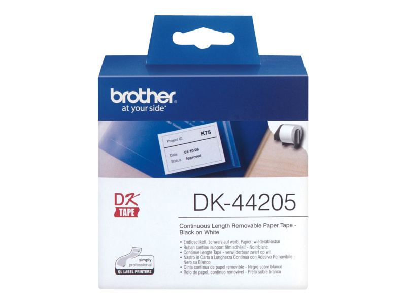 Etikettrull Brother DK44205, valge, Eemaldatav — изображение 2