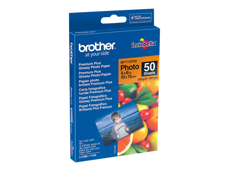Fotopaber Brother "BP71GP50", White, Vibrant Prints