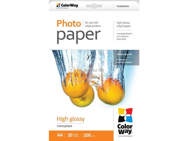 Fotopaber ColorWay High Glossy, White