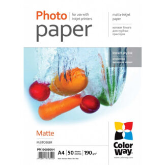Photo paper ColorWay PM190050A4, A4, 50 lehte, 190 g/m², matt